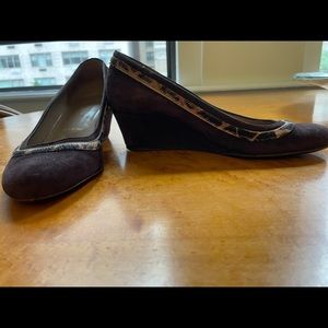 Bruno Magli wedge suede heels